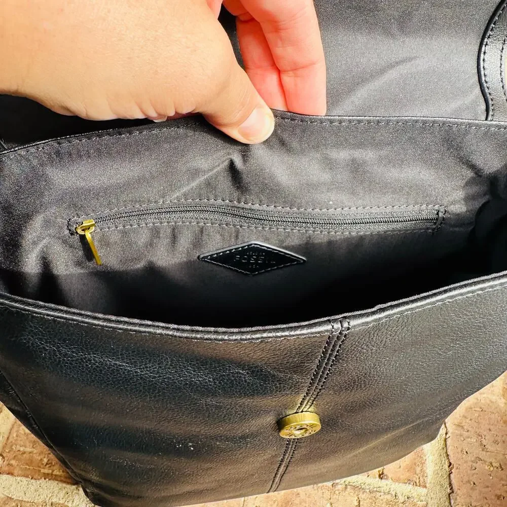 Fossil Black Leather Backpack - Picture 7 of 11